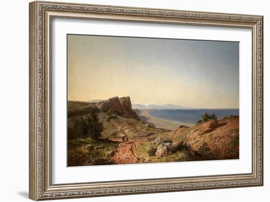 Un Paisaje, Recuerdos de Andalucía, Costa del Mediterráneo, Junto a Torremolinos, 1860-Carlos de Haes-Framed Giclee Print