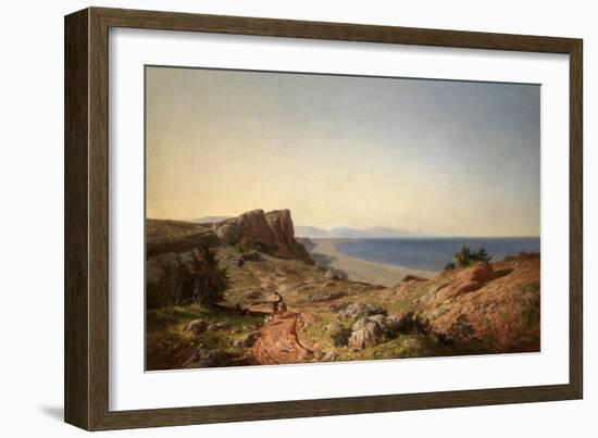 Un Paisaje, Recuerdos de Andalucía, Costa del Mediterráneo, Junto a Torremolinos, 1860-Carlos de Haes-Framed Giclee Print