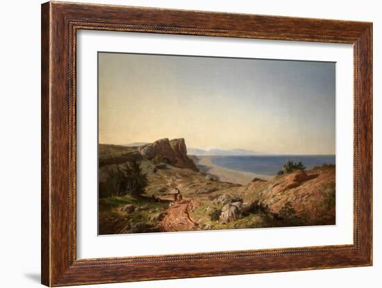 Un Paisaje, Recuerdos de Andalucía, Costa del Mediterráneo, Junto a Torremolinos, 1860-Carlos de Haes-Framed Giclee Print