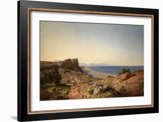 Un Paisaje, Recuerdos de Andalucía, Costa del Mediterráneo, Junto a Torremolinos, 1860-Carlos de Haes-Framed Giclee Print