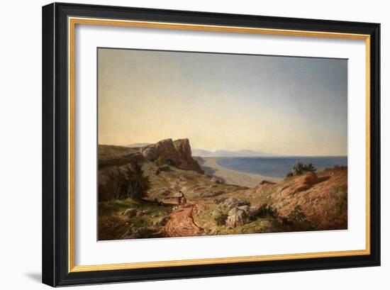 Un Paisaje, Recuerdos de Andalucía, Costa del Mediterráneo, Junto a Torremolinos, 1860-Carlos de Haes-Framed Giclee Print