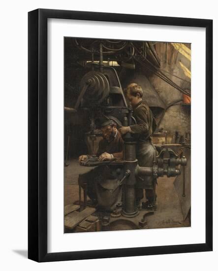 Un Patron or The lesson of the Apprentice, 1888-Jean Eugene Buland-Framed Giclee Print