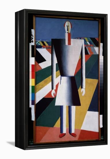 Un Paysan Dans Les Champs (A Peasant on the Field). Peinture De Kasimir Severinovich Malevitch (Mal-Kazimir Severinovich Malevich-Framed Premier Image Canvas