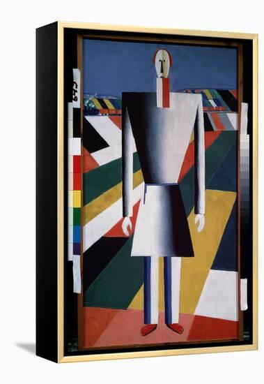 Un Paysan Dans Les Champs (A Peasant on the Field). Peinture De Kasimir Severinovich Malevitch (Mal-Kazimir Severinovich Malevich-Framed Premier Image Canvas