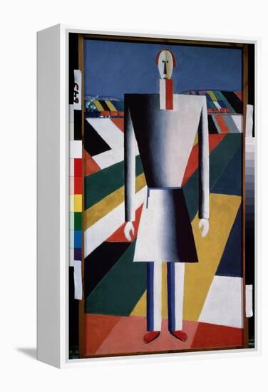 Un Paysan Dans Les Champs (A Peasant on the Field). Peinture De Kasimir Severinovich Malevitch (Mal-Kazimir Severinovich Malevich-Framed Premier Image Canvas