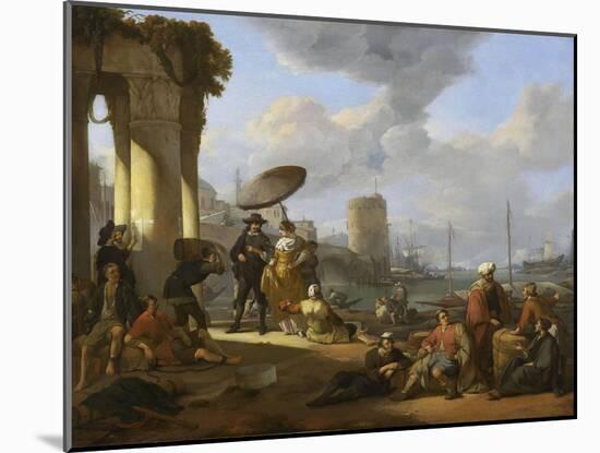 Un Port de mer en Italie-Johannes Lingelbach-Mounted Giclee Print