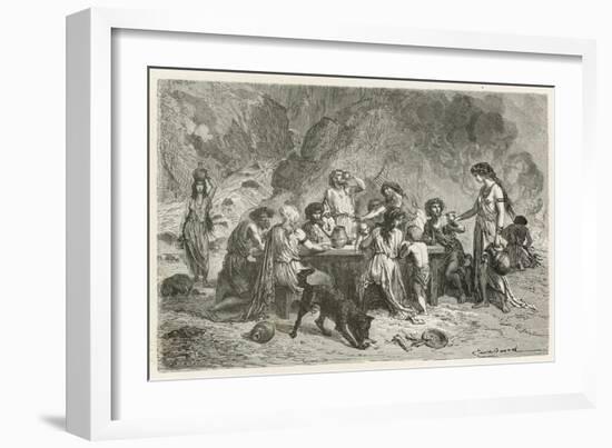 Un Repas a L'Epoque Du Bronze-Emile Antoine Bayard-Framed Giclee Print