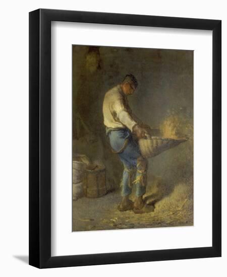 Un Vanneur (Separate the Wheat from the Chaff), 1866-1868-Jean-François Millet-Framed Giclee Print