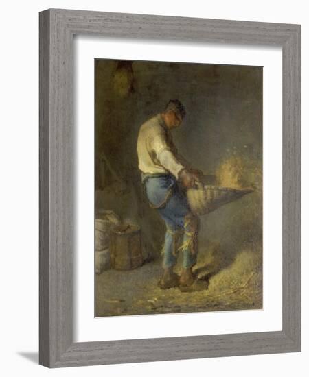 Un Vanneur (Separate the Wheat from the Chaff), 1866-1868-Jean-François Millet-Framed Giclee Print