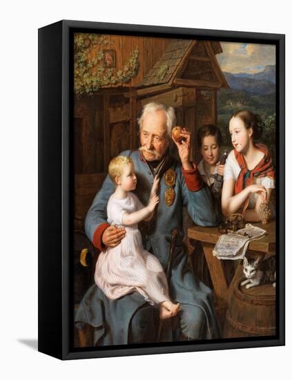 Un Vieil Invalide Avec Des Enfants - an Old Invalid with Children, by Waldmueller, Ferdinand Georg-Ferdinand Georg Waldmuller-Framed Premier Image Canvas