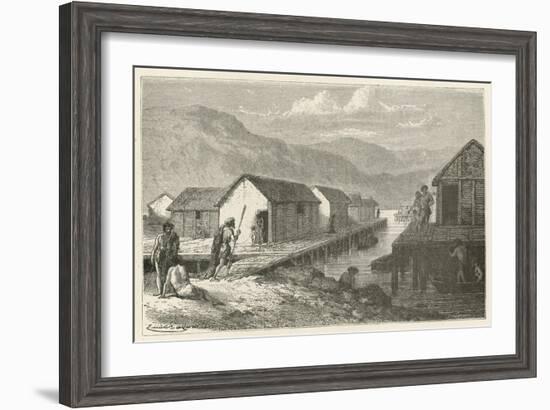 Un Village Lacustre De La Suisse a L'Epoque Du Bronze-Emile Antoine Bayard-Framed Giclee Print