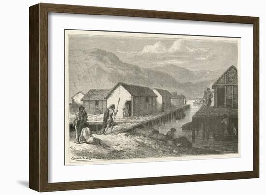 Un Village Lacustre De La Suisse a L'Epoque Du Bronze-Emile Antoine Bayard-Framed Giclee Print