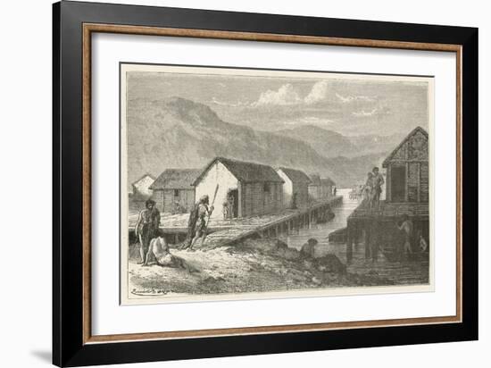 Un Village Lacustre De La Suisse a L'Epoque Du Bronze-Emile Antoine Bayard-Framed Giclee Print