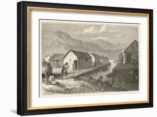 Un Village Lacustre De La Suisse a L'Epoque Du Bronze-Emile Antoine Bayard-Framed Giclee Print