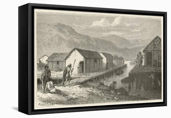 Un Village Lacustre De La Suisse a L'Epoque Du Bronze-Emile Antoine Bayard-Framed Premier Image Canvas