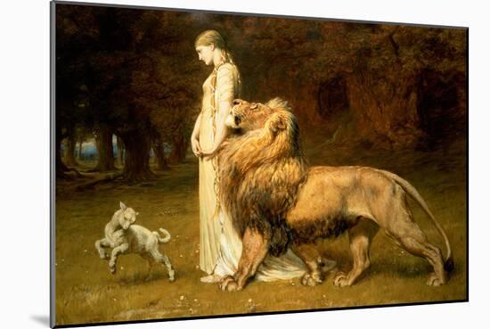 Una and the Lion, from Spenser's Faerie Queene, 1880-Briton Rivi?re-Mounted Giclee Print