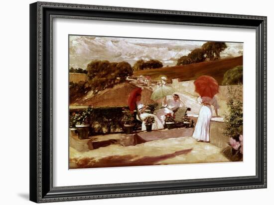 Una Terraza En Biarritz-Jose Villegas-Framed Giclee Print