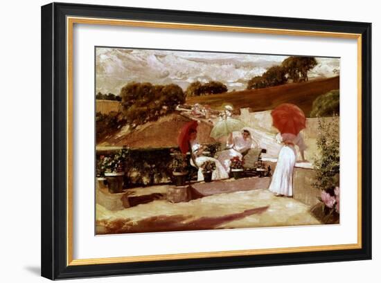 Una Terraza En Biarritz-Jose Villegas-Framed Giclee Print