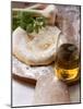 Unbaked Pizza, Herbs, Garlic and Olive Oil-null-Mounted Photographic Print