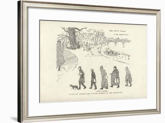 Unchilled Enthusiasm, Winter Bathing in the Serpentine-Phil May-Framed Giclee Print