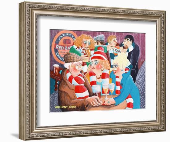 Uncle Albert and the Girls Meet at the 'Butchers Arms' for a Quick Drink before the Match-Tony Todd-Framed Giclee Print