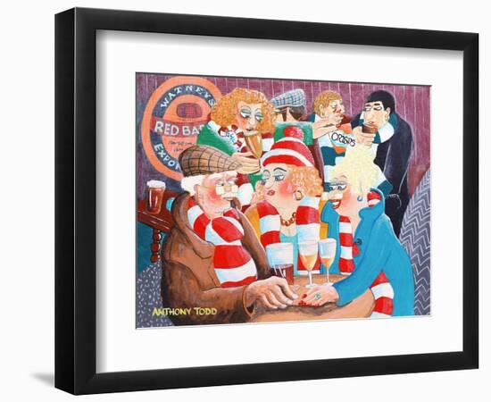 Uncle Albert and the Girls Meet at the 'Butchers Arms' for a Quick Drink before the Match-Tony Todd-Framed Giclee Print
