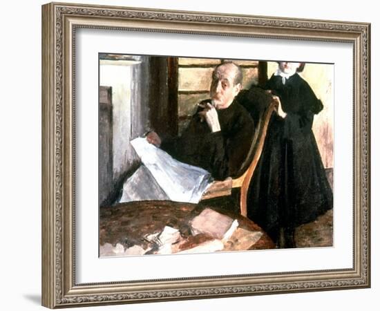 Uncle and Niece, C1876-Edgar Degas-Framed Giclee Print