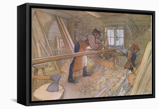 Uncle Johan in the Farm Workshop-Carl Larsson-Framed Premier Image Canvas