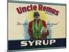 Uncle Remus Syrup Label - Cairo, GA-Lantern Press-Mounted Art Print