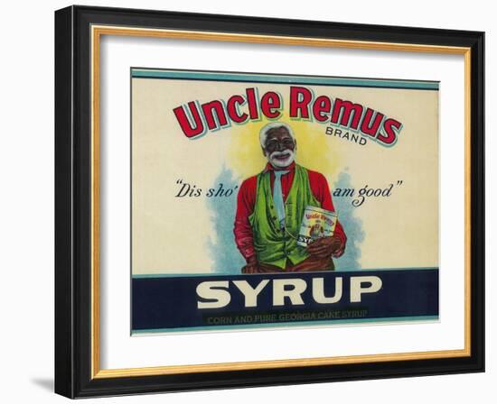 Uncle Remus Syrup Label - Cairo, GA-Lantern Press-Framed Art Print