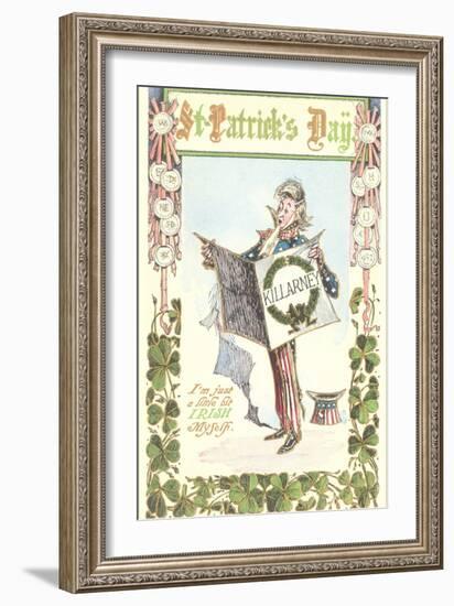 Uncle Sam Celebrating St. Patrick's Day-null-Framed Art Print