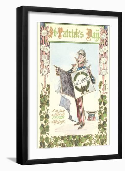 Uncle Sam Celebrating St. Patrick's Day-null-Framed Art Print