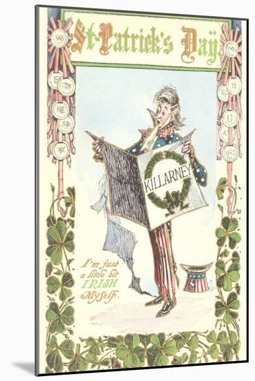 Uncle Sam Celebrating St. Patrick's Day-null-Mounted Art Print