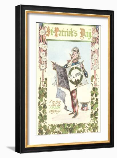 Uncle Sam Celebrating St. Patrick's Day-null-Framed Art Print