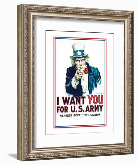 Uncle Sam: I Want You For U.S. Army - Modern-null-Framed Art Print