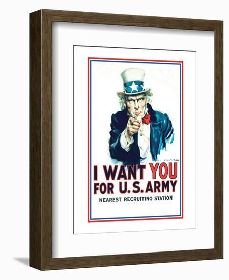 Uncle Sam: I Want You For U.S. Army - Modern-null-Framed Art Print