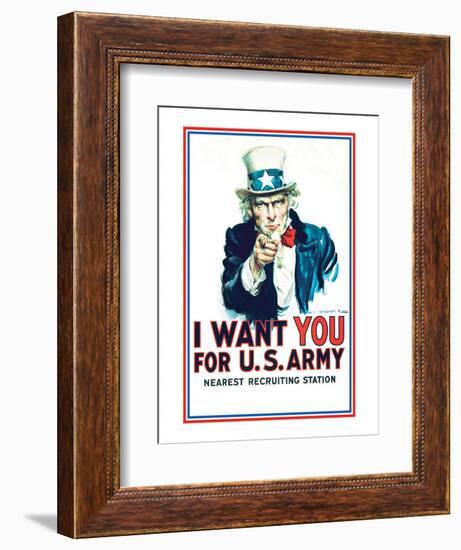 Uncle Sam: I Want You For U.S. Army - Modern-null-Framed Art Print