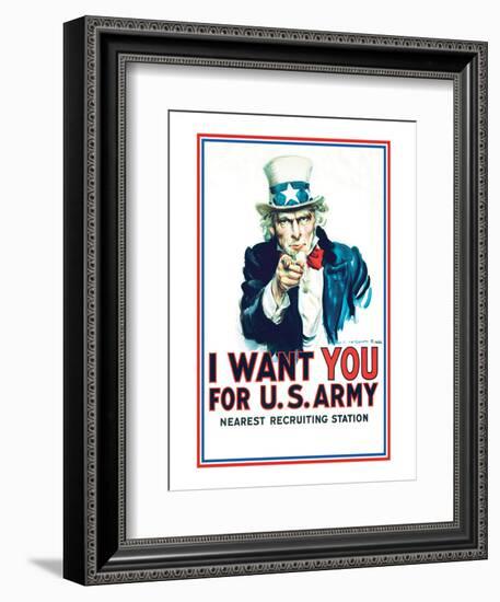 Uncle Sam: I Want You For U.S. Army - Modern-null-Framed Art Print