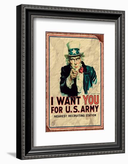 Uncle Sam: I Want You For U.S. Army - Vintage-null-Framed Art Print