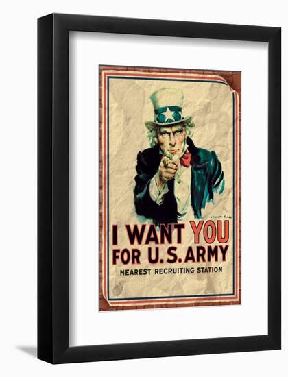 Uncle Sam: I Want You For U.S. Army - Vintage-null-Framed Art Print