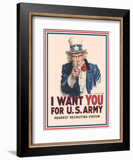 Uncle Sam: I Want You for U.S. Army-Vintage Reproduction-Framed Giclee Print