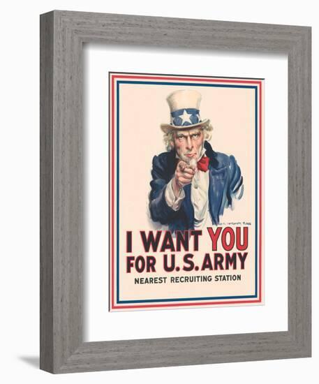 Uncle Sam: I Want You for U.S. Army-Vintage Reproduction-Framed Giclee Print