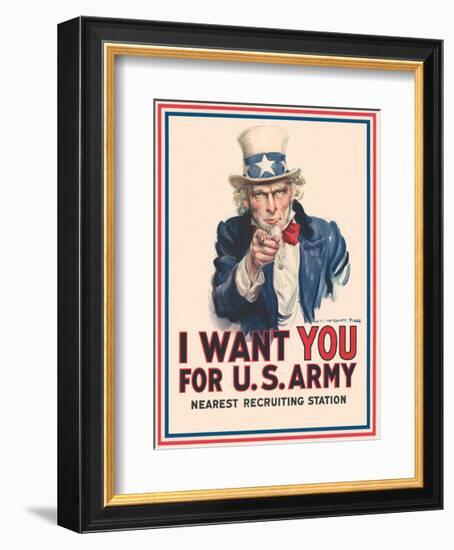 Uncle Sam: I Want You for U.S. Army-Vintage Reproduction-Framed Giclee Print