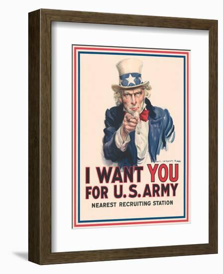 Uncle Sam: I Want You for U.S. Army-Vintage Reproduction-Framed Giclee Print