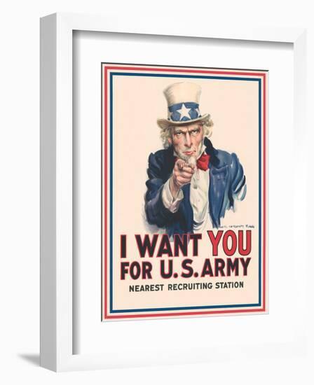 Uncle Sam: I Want You for U.S. Army-Vintage Reproduction-Framed Giclee Print