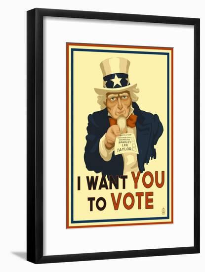 Uncle Sam - I Want You to Vote - Political-Lantern Press-Framed Art Print