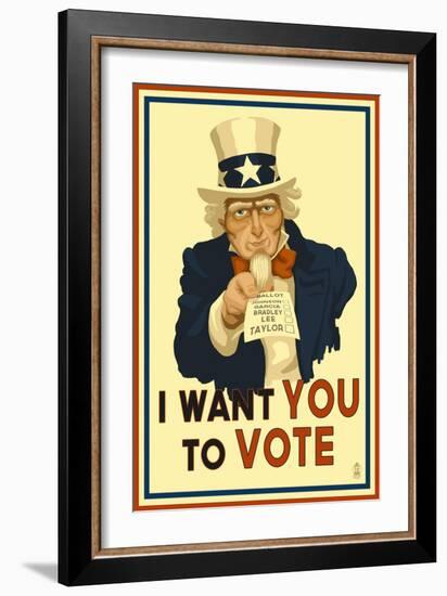 Uncle Sam - I Want You to Vote - Political-Lantern Press-Framed Art Print