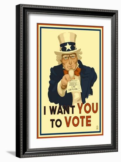 Uncle Sam - I Want You to Vote - Political-Lantern Press-Framed Art Print