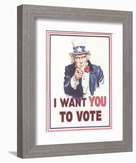 Uncle Sam, I Want You to Vote-null-Framed Art Print