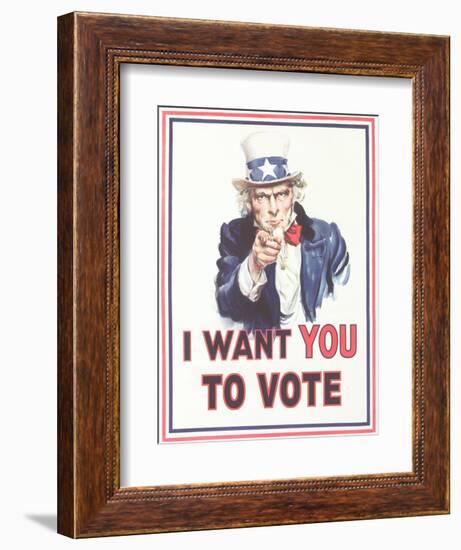 Uncle Sam, I Want You to Vote-null-Framed Art Print